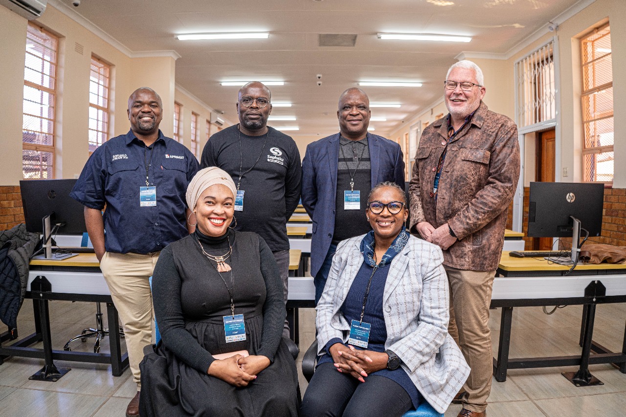 Industry representatives in the refurbished Taletso TVET College resource centre