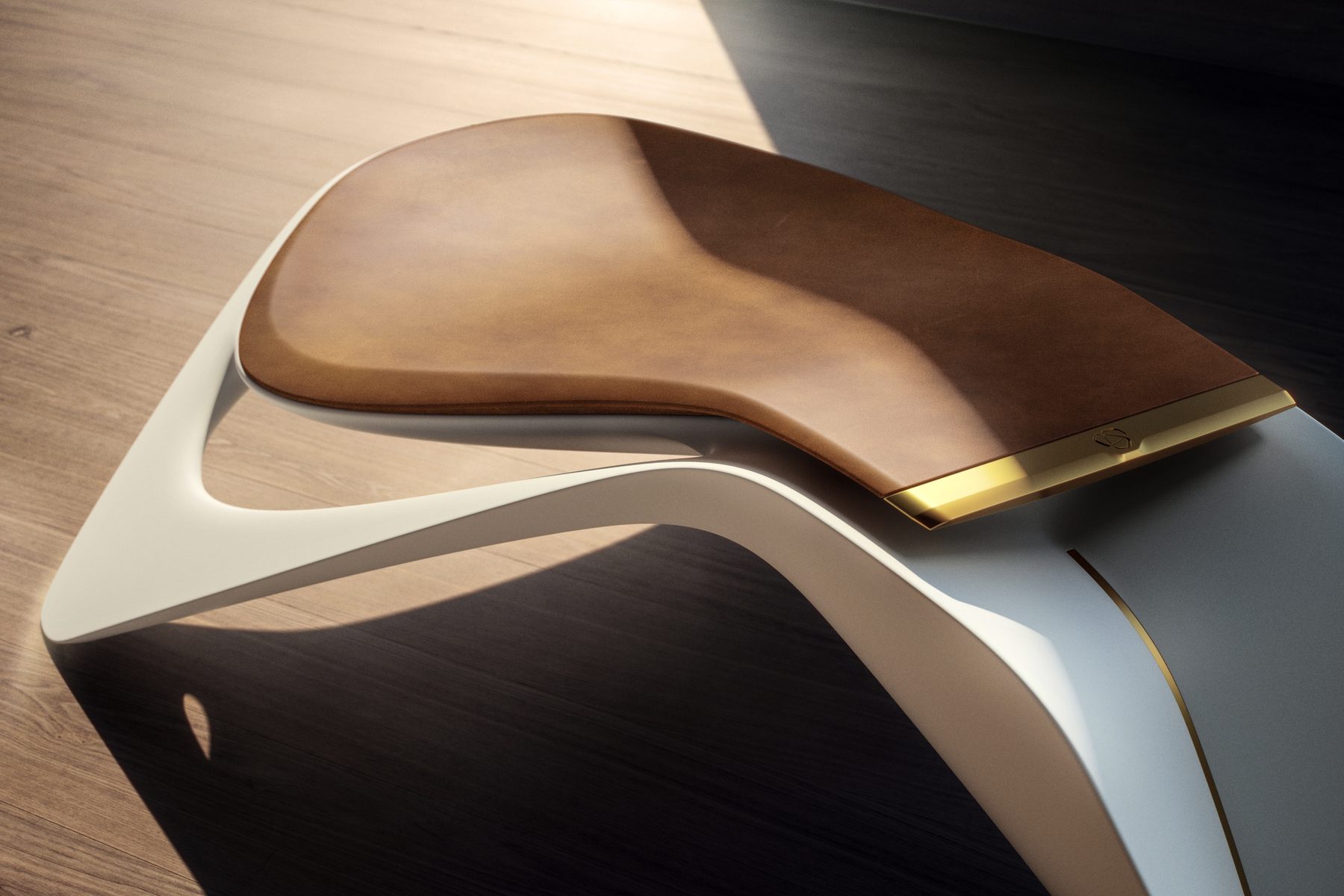 Element 01 with pale carbon structure, tan leather and gold metal detailing