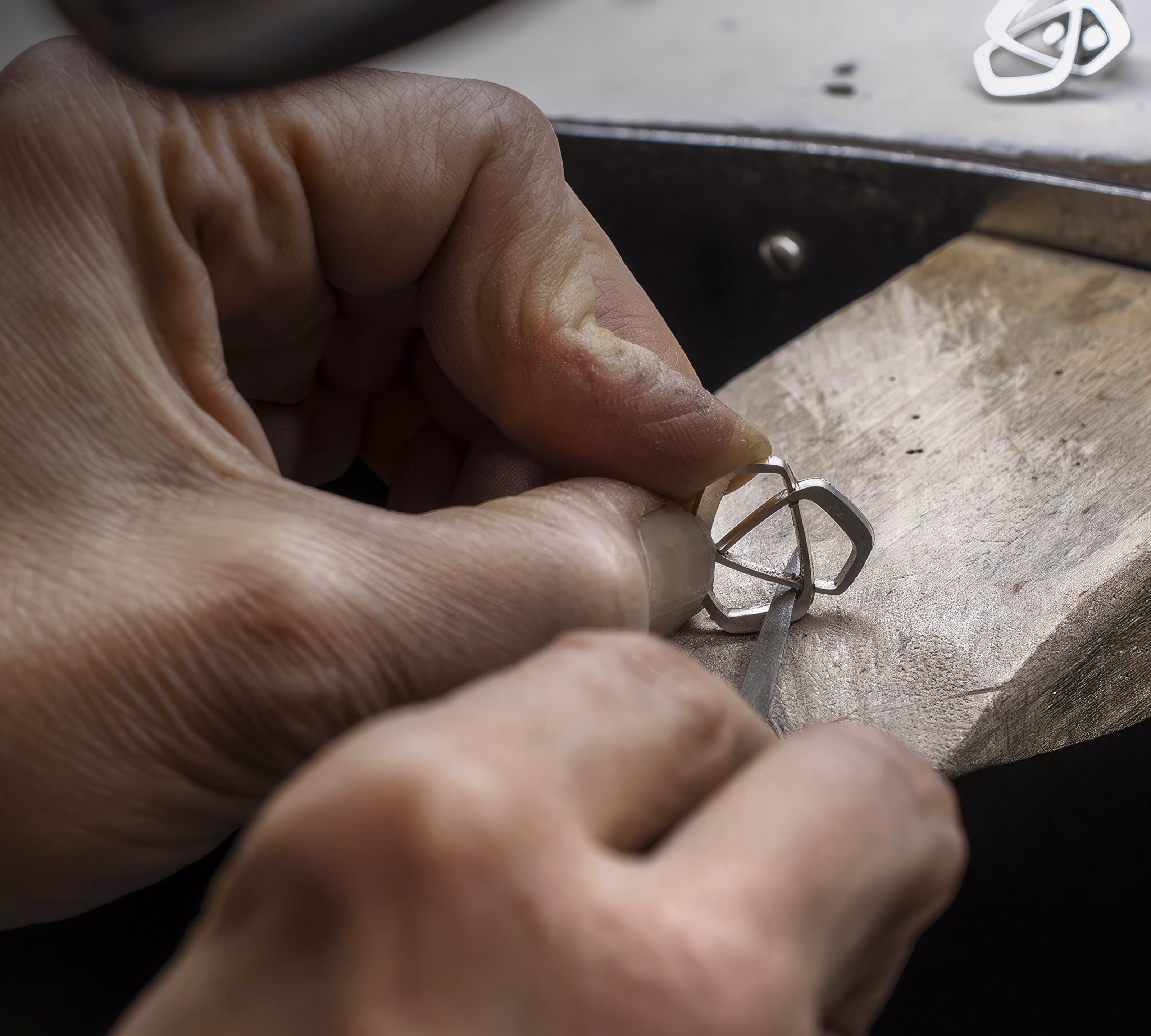 The ENNUA mark being filed by hand at the bench