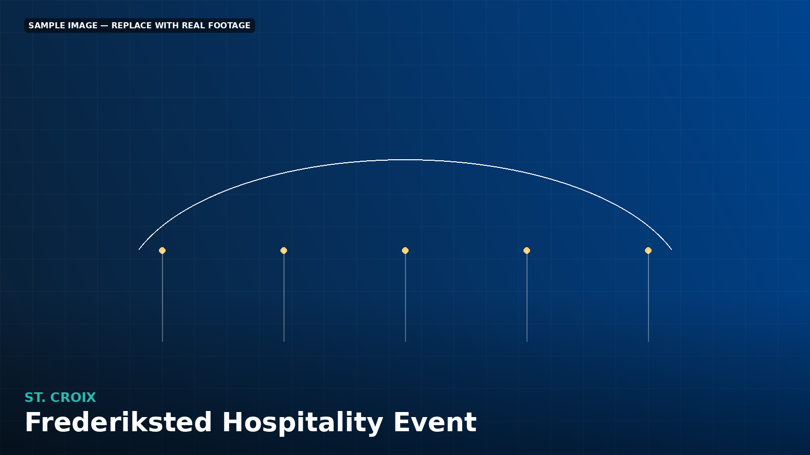 Aerial video still of a hospitality event in Frederiksted, St. Croix