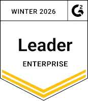 Winter 2026 Leader Enterprise award badge with a wheelchair accessibility symbol and two yellow chevrons at the bottom.