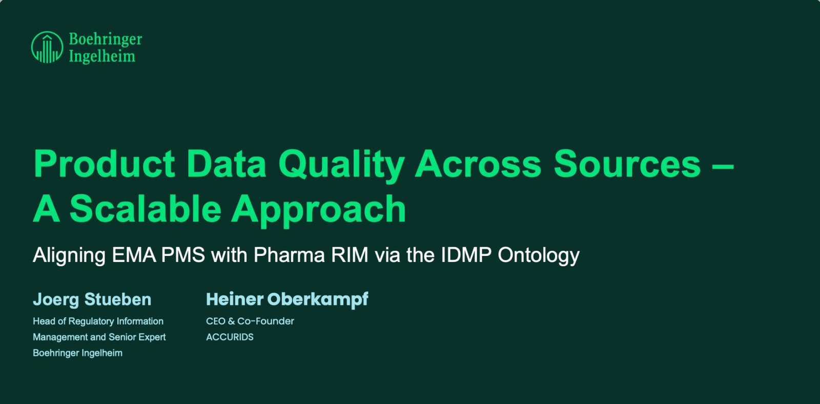 Boehringer Ingelheim title slide from the GPRAS 2025 joint presentation.