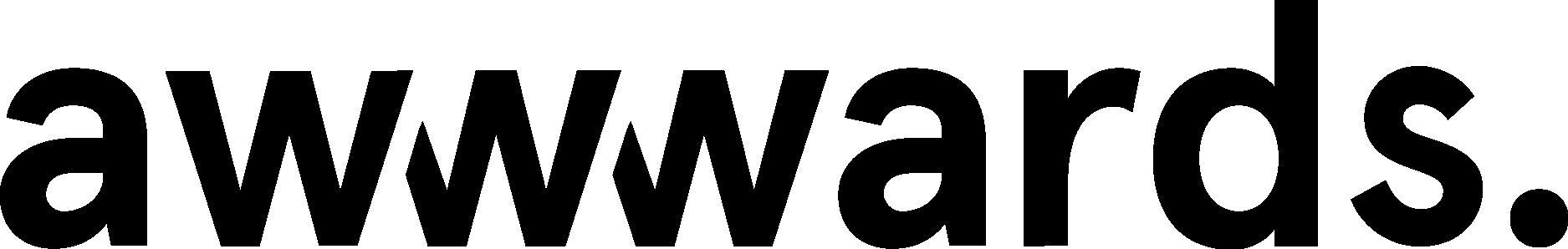 The word 'awwwards.' in bold black lowercase letters on a white background.