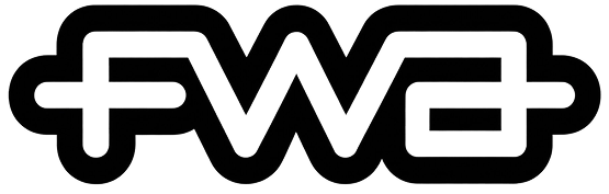 Black stylized outline of 'FWE' letters connected in a single line.