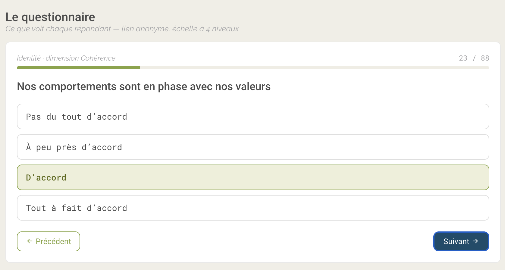 Application ODBI : questionnaire anonyme