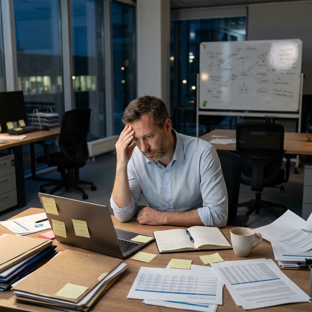 Manager échangeant avec son équipe autour d'une table de réunion