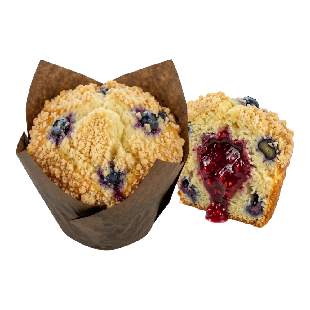 Muffin Tradicional Arandano relleno frambuesa