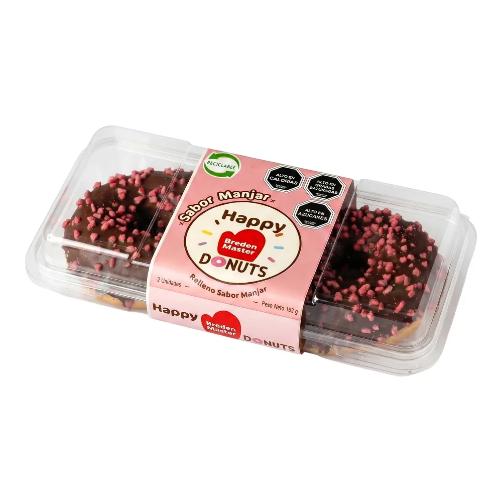 Donut Happy Relleno manjar topping azucar