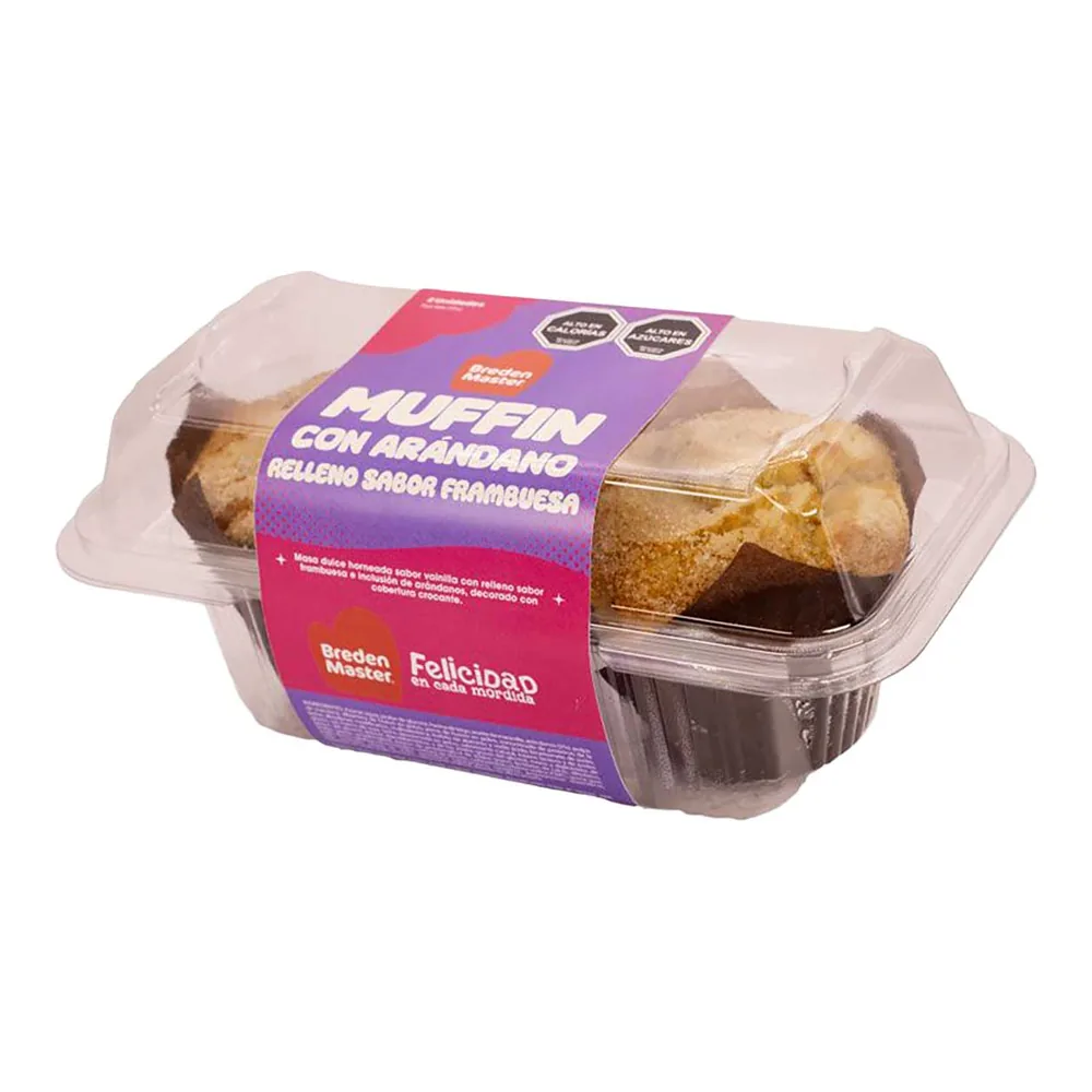 Muffin Arandano relleno frambuesa