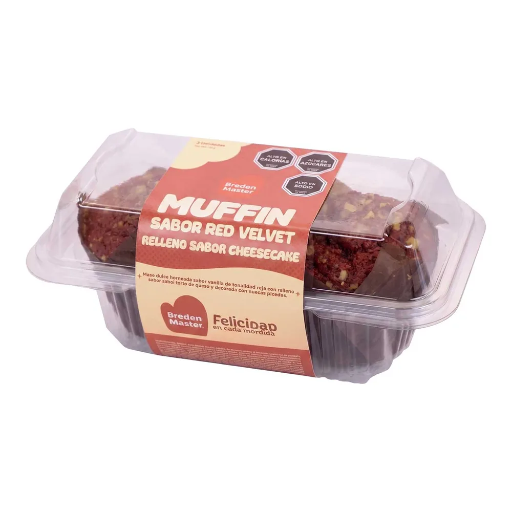 Muffin Red Velvet relleno cheesecake