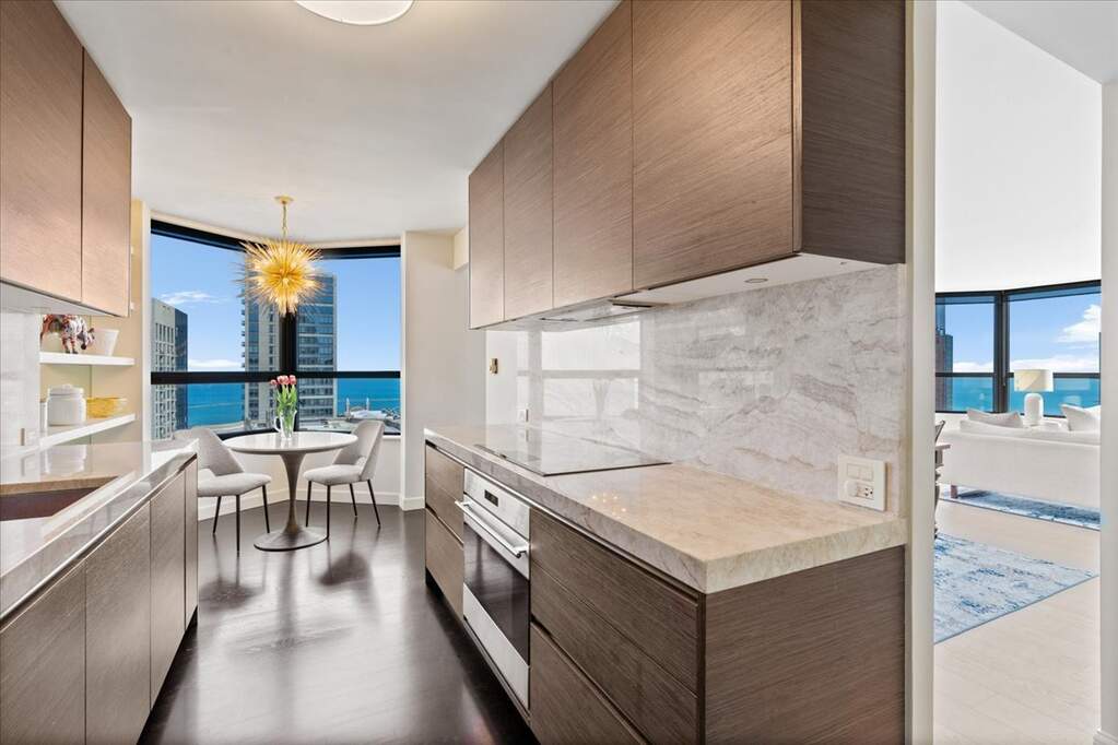 Luxury living space with panoramic Chicago views