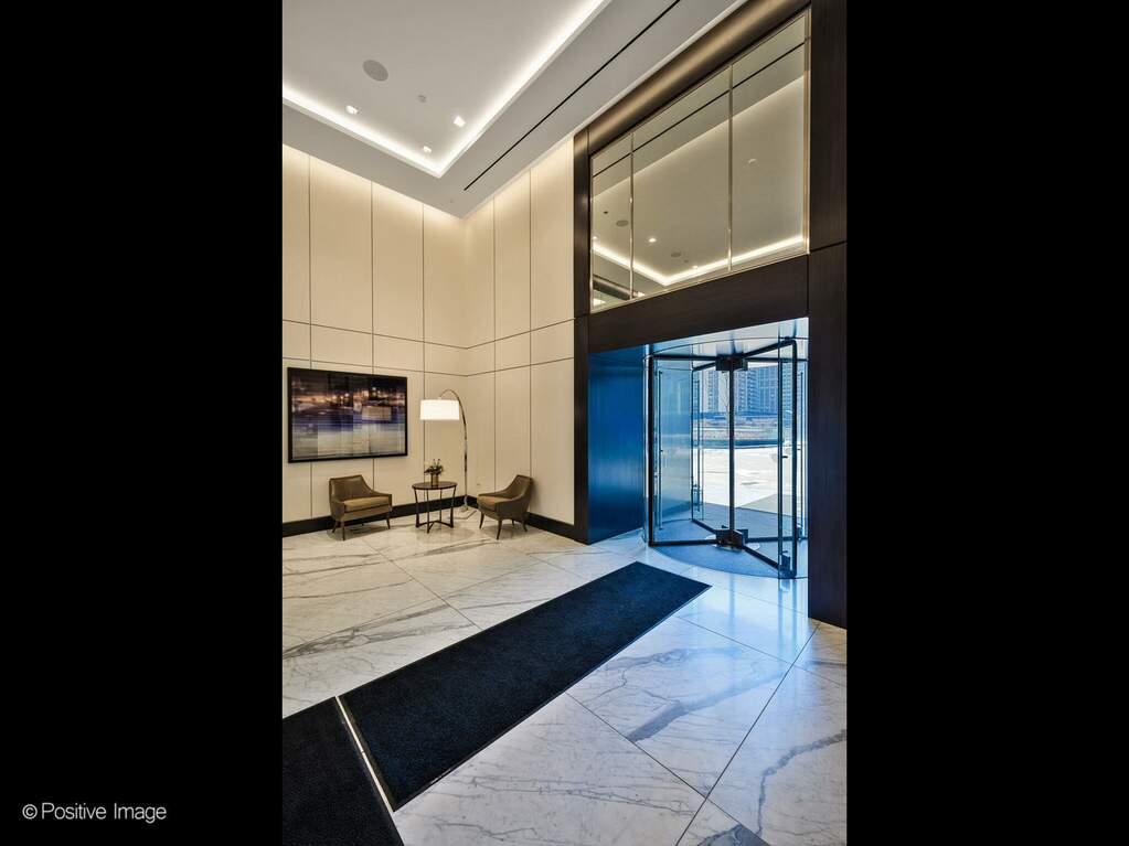 Luxury living space with panoramic Chicago views
