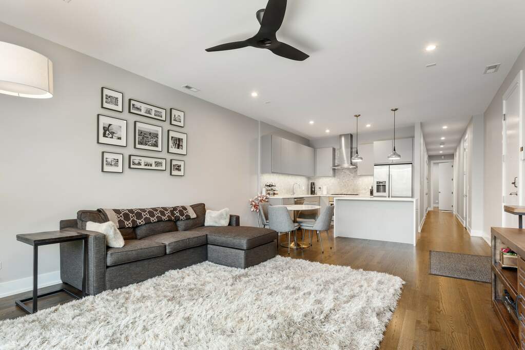 Luxury living space with panoramic Chicago views