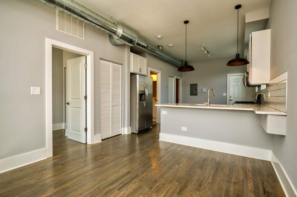 Luxury living space with panoramic Chicago views