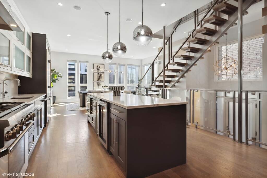 Luxury living space with panoramic Chicago views
