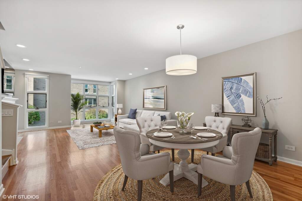 Luxury living space with panoramic Chicago views