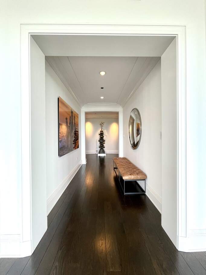 Luxury living space with panoramic Chicago views