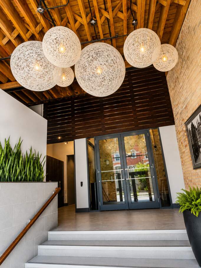 Luxury living space with panoramic Chicago views