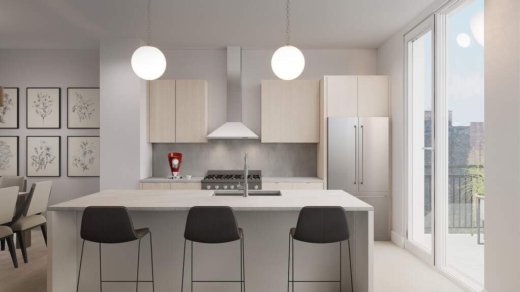 Designer kitchen and refined entertaining spaces