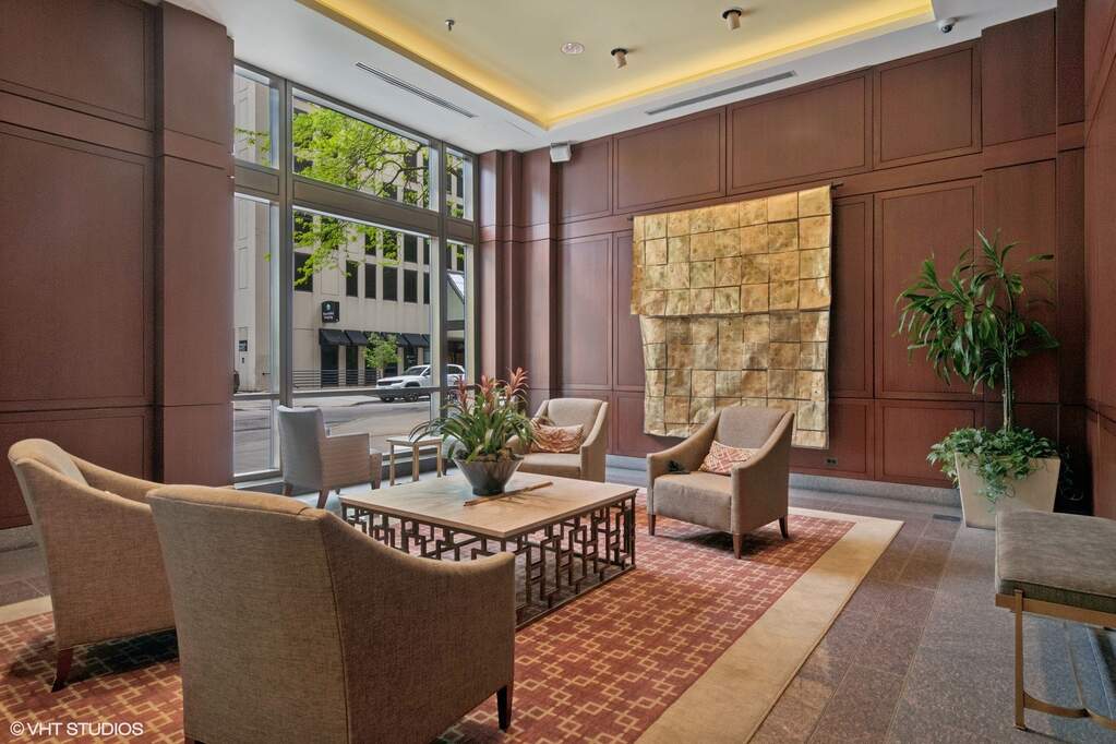Luxury living space with panoramic Chicago views
