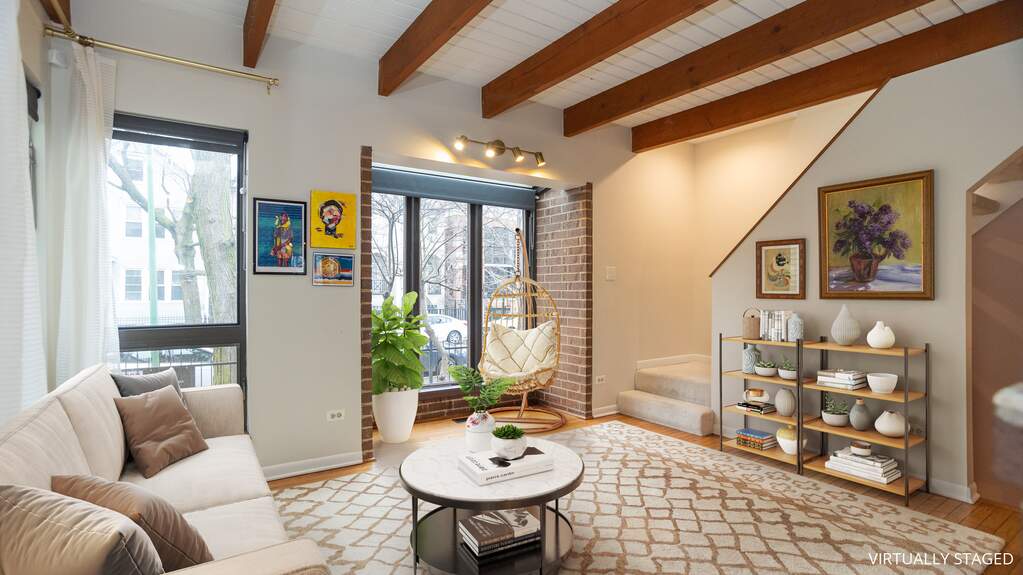 Luxury living space with panoramic Chicago views