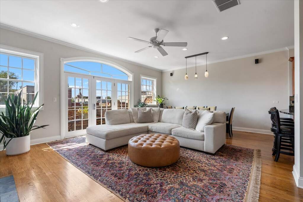 Luxury living space with panoramic Chicago views