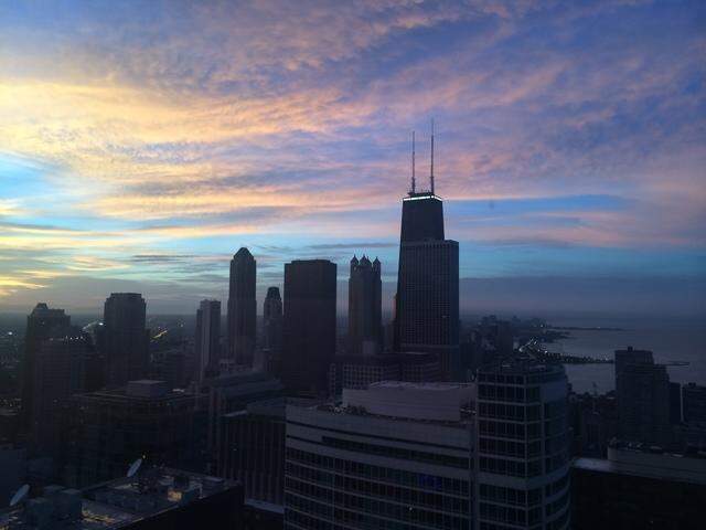 Penthouse bedroom suite overlooking Chicago