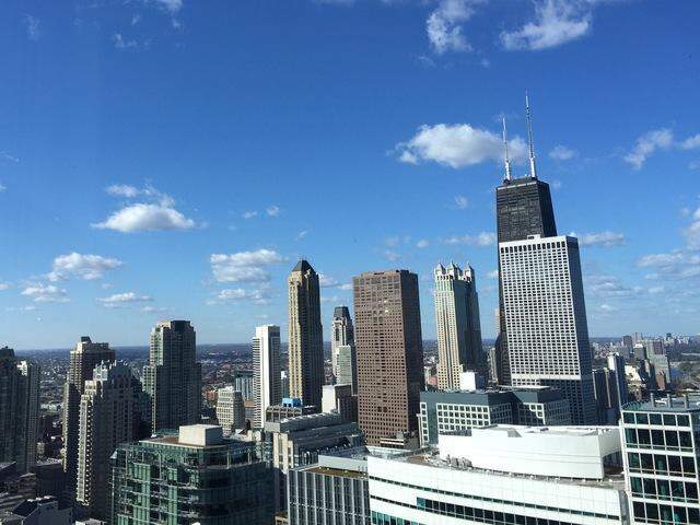 Luxury living space with panoramic Chicago views