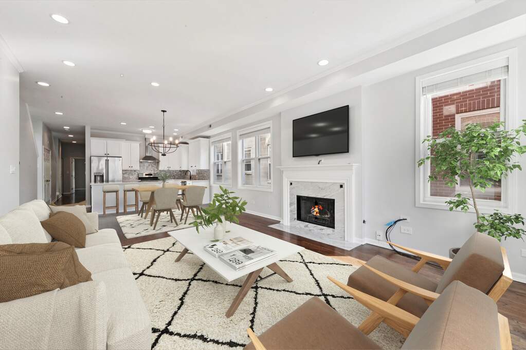 Designer kitchen and refined entertaining spaces