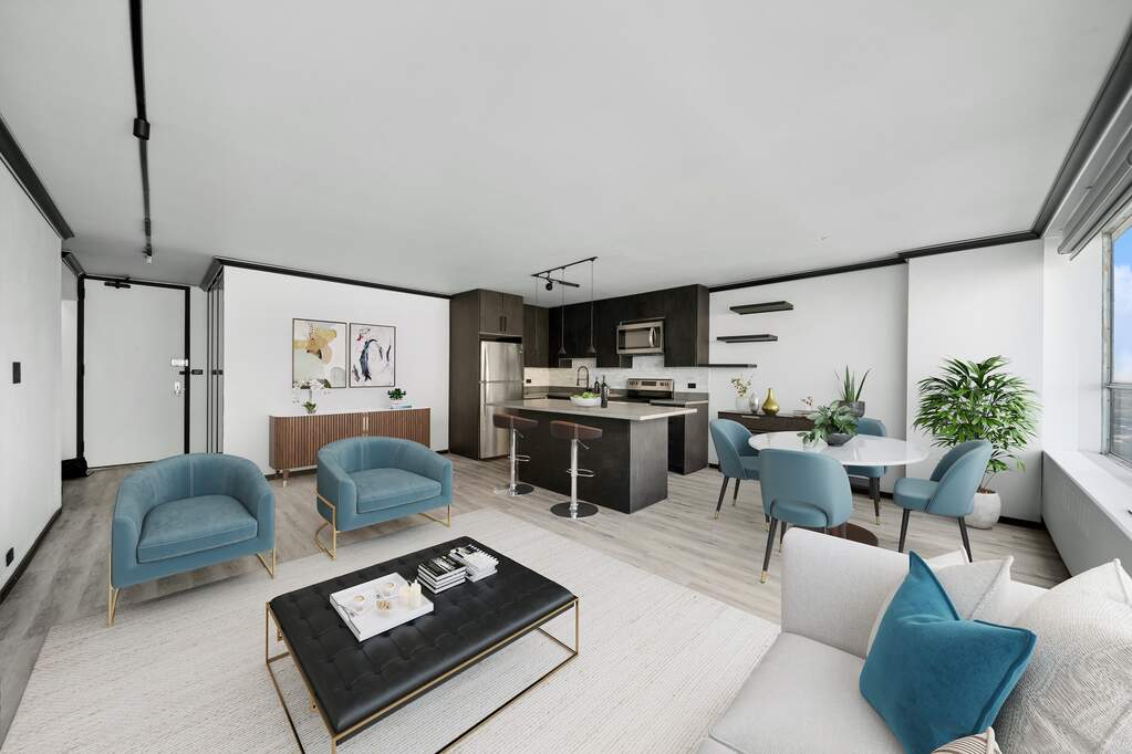Designer kitchen and refined entertaining spaces