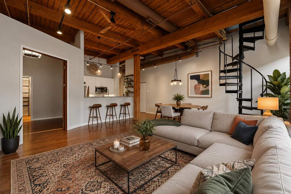 Designer kitchen and refined entertaining spaces