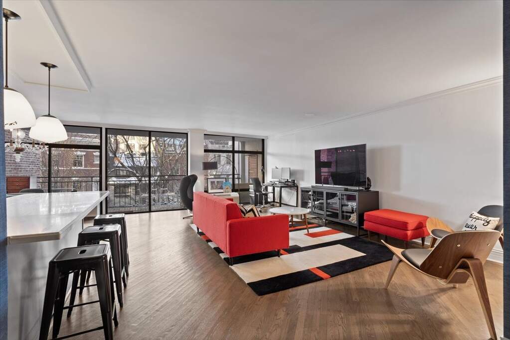 Luxury living space with panoramic Chicago views