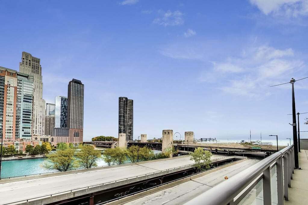 Luxury living space with panoramic Chicago views