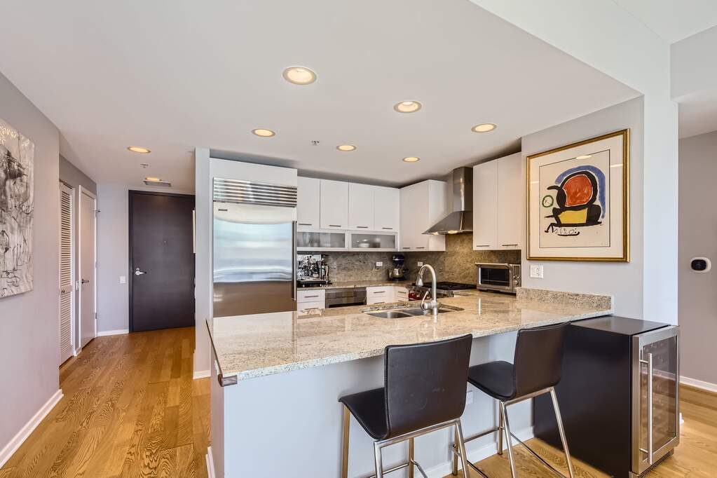 Designer kitchen and refined entertaining spaces
