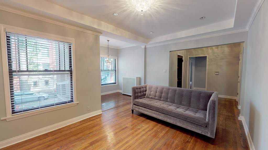 Luxury living space with panoramic Chicago views