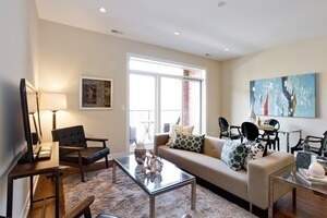 Luxury living space with panoramic Chicago views
