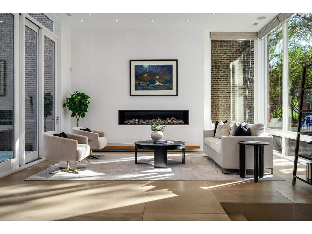 Luxury living space with panoramic Chicago views