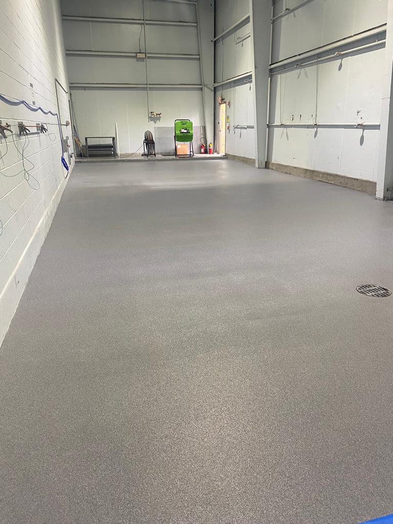 Commercial building with epoxy flooring
