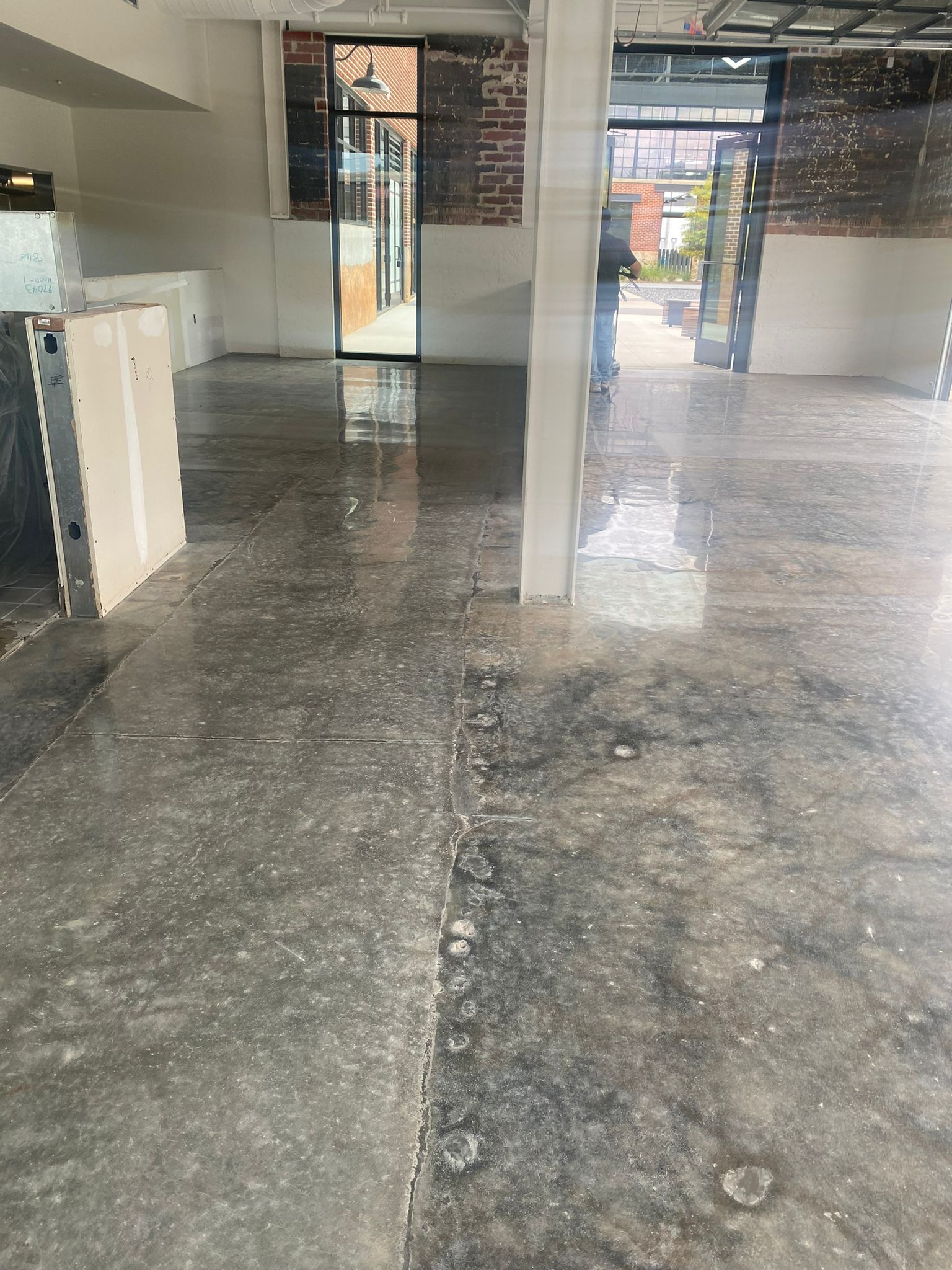Commercial kitchen polished concrete