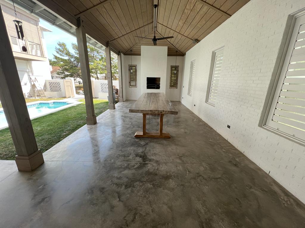 Polished concrete patio floor