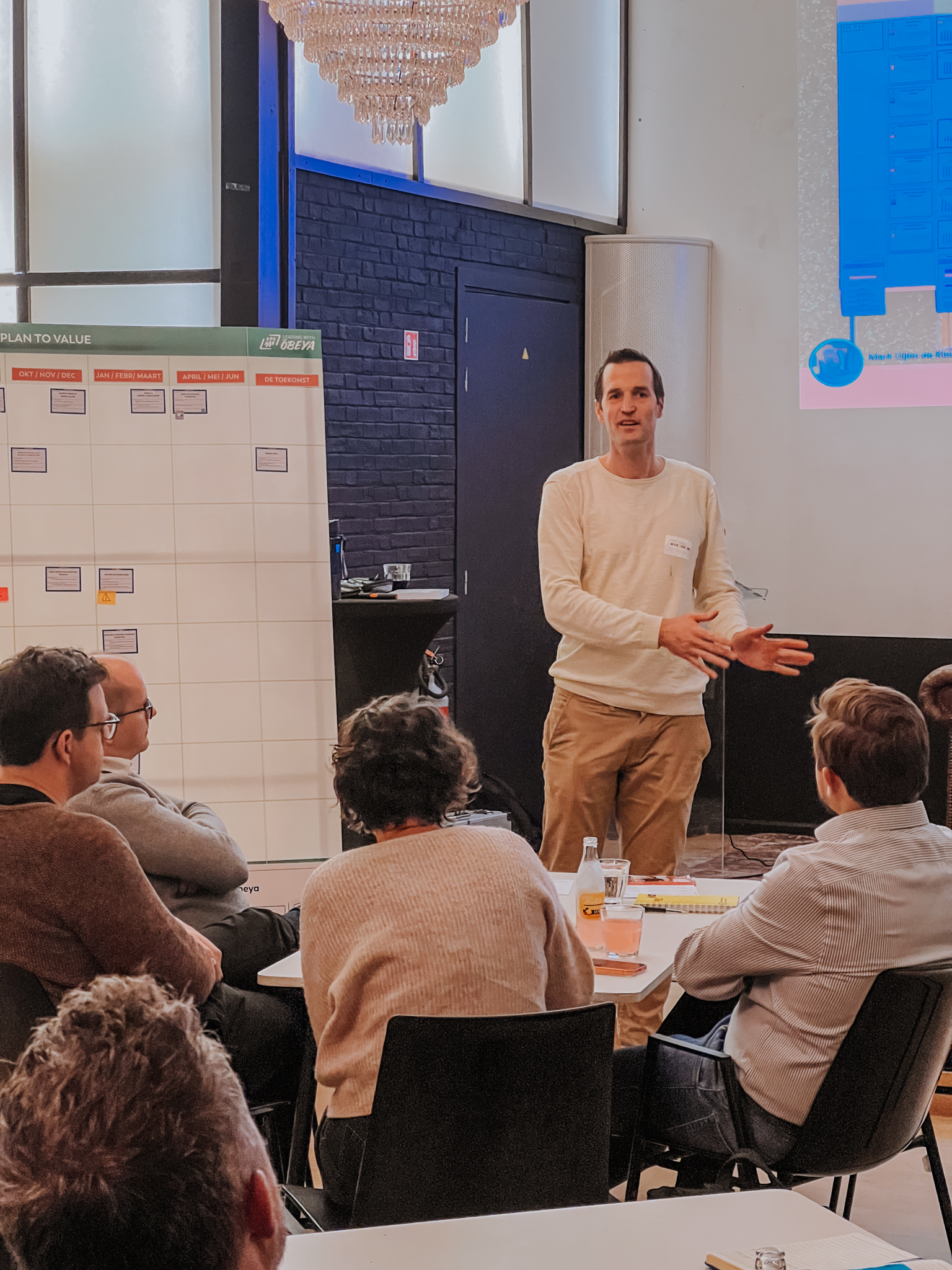 Trainer facilitating a Certified Scrum Master session