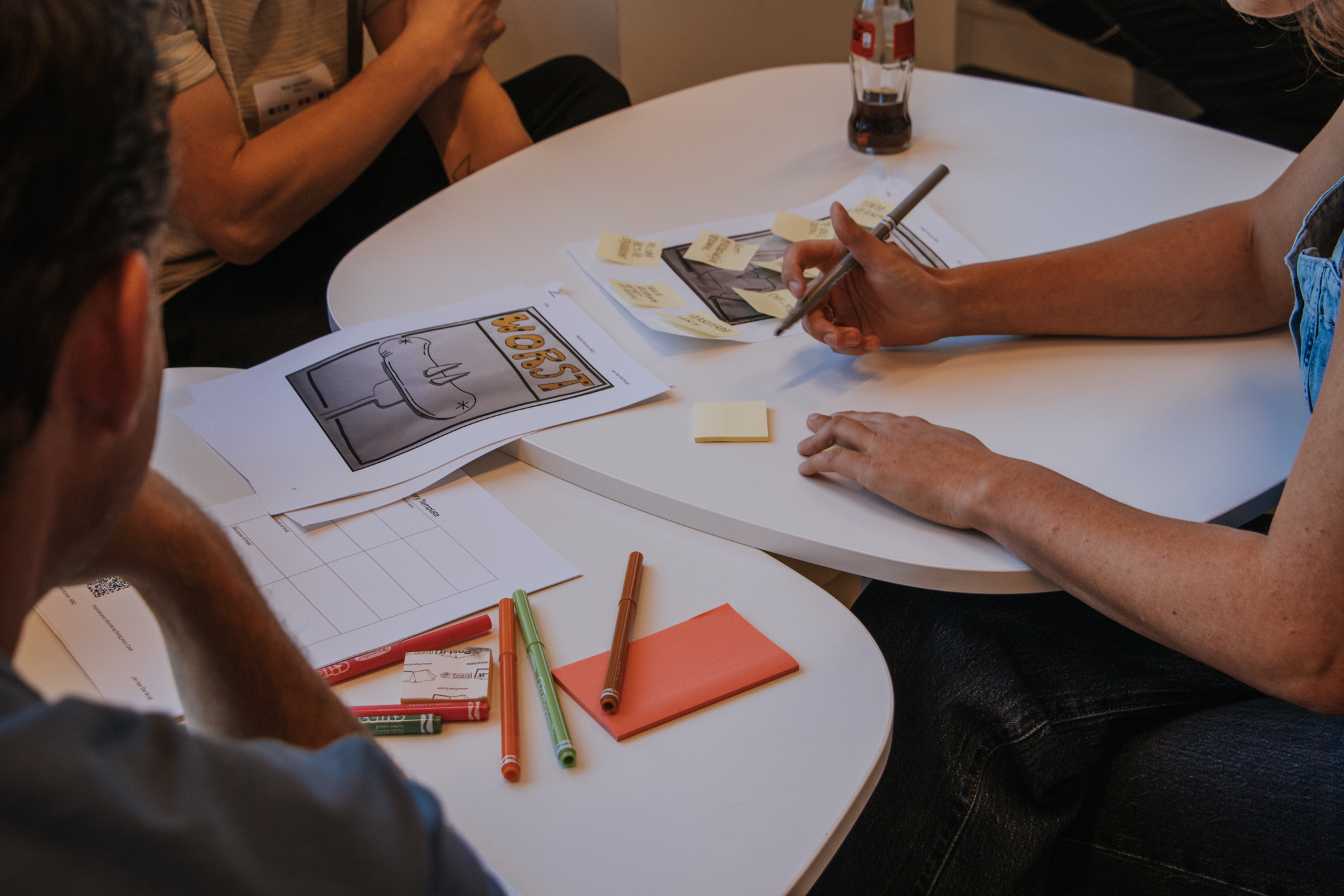 Participants working together during the training