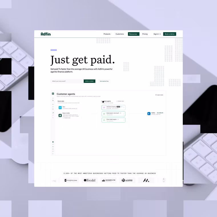 Adfin website home page