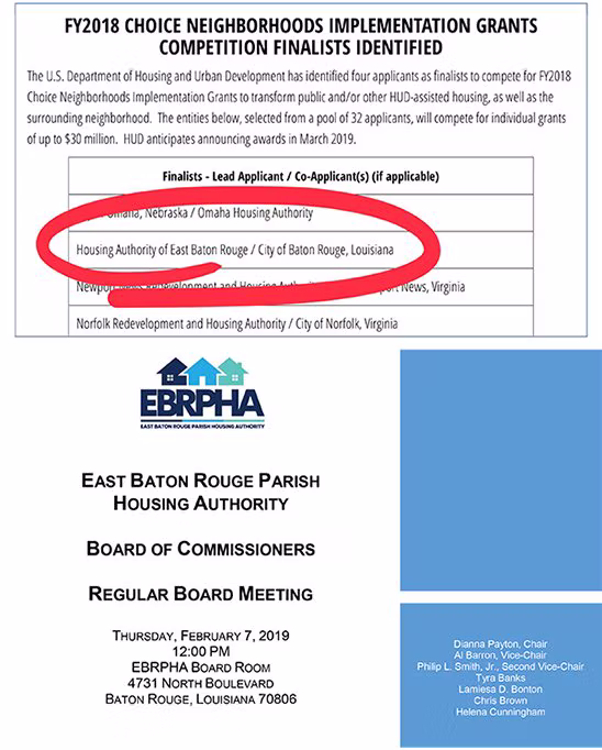 EBRPHA Board of Commissioners meeting agenda, February 7, 2019