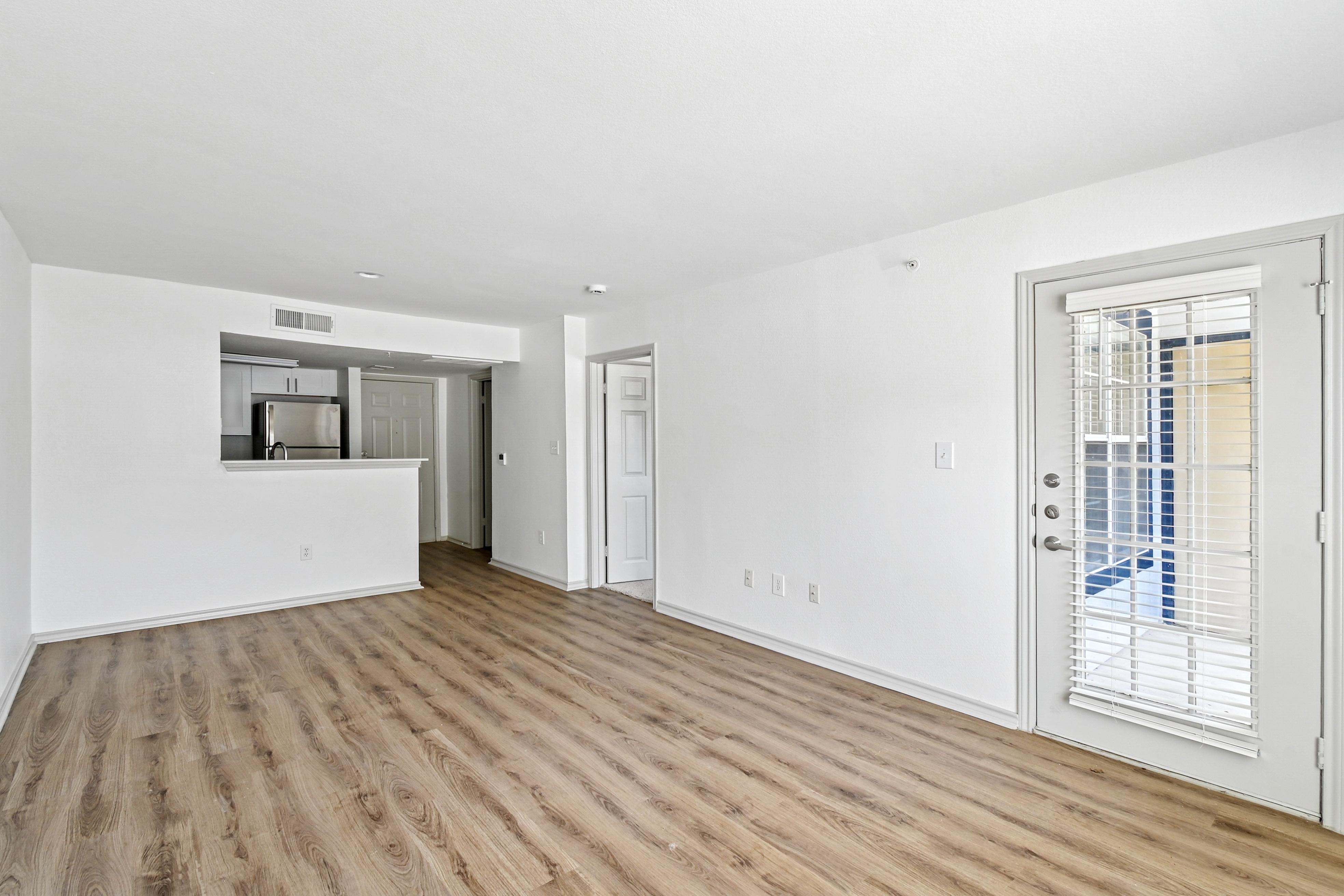 All white modern empty apartment with modern finishes