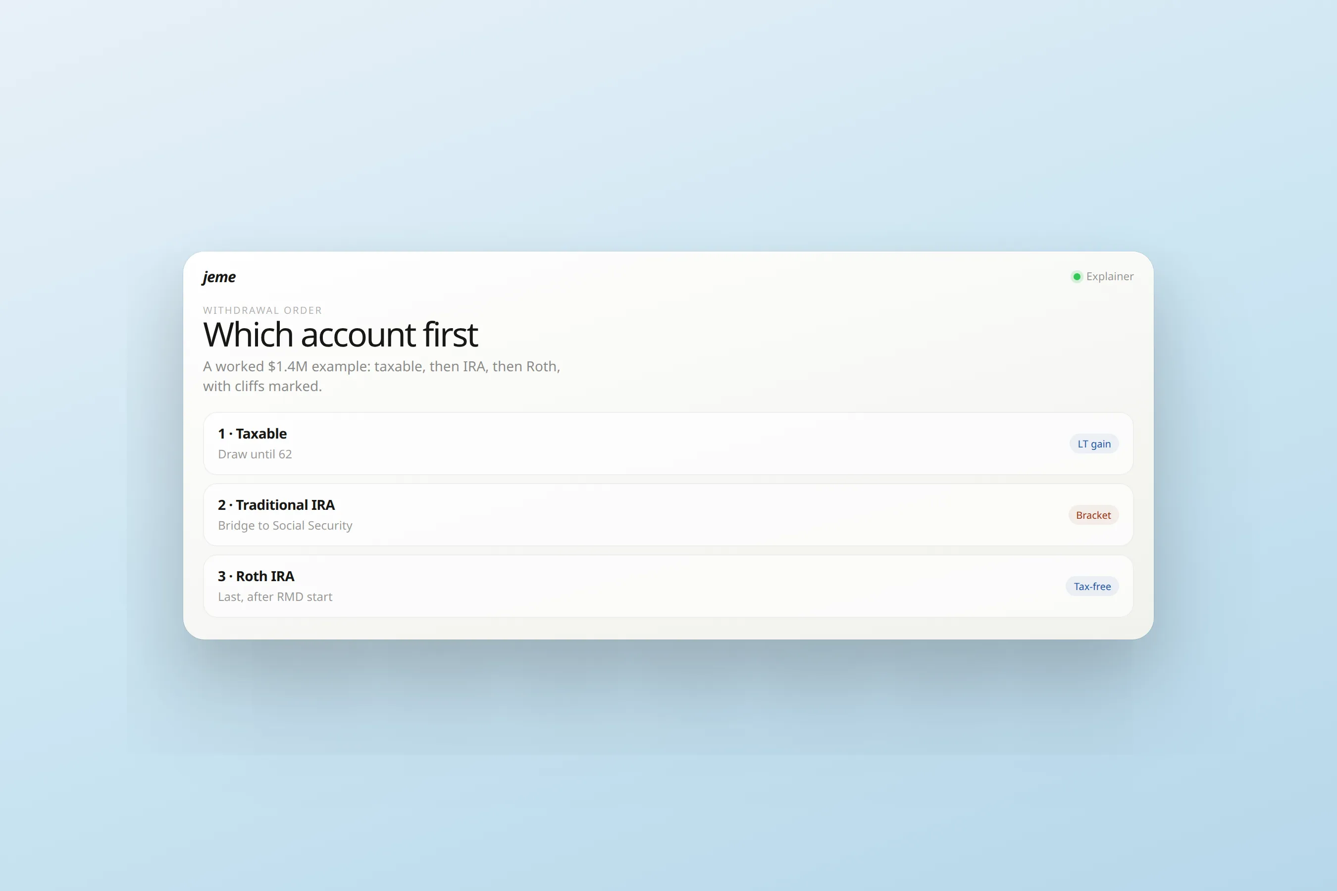 Jeme withdrawal order explainer mockup