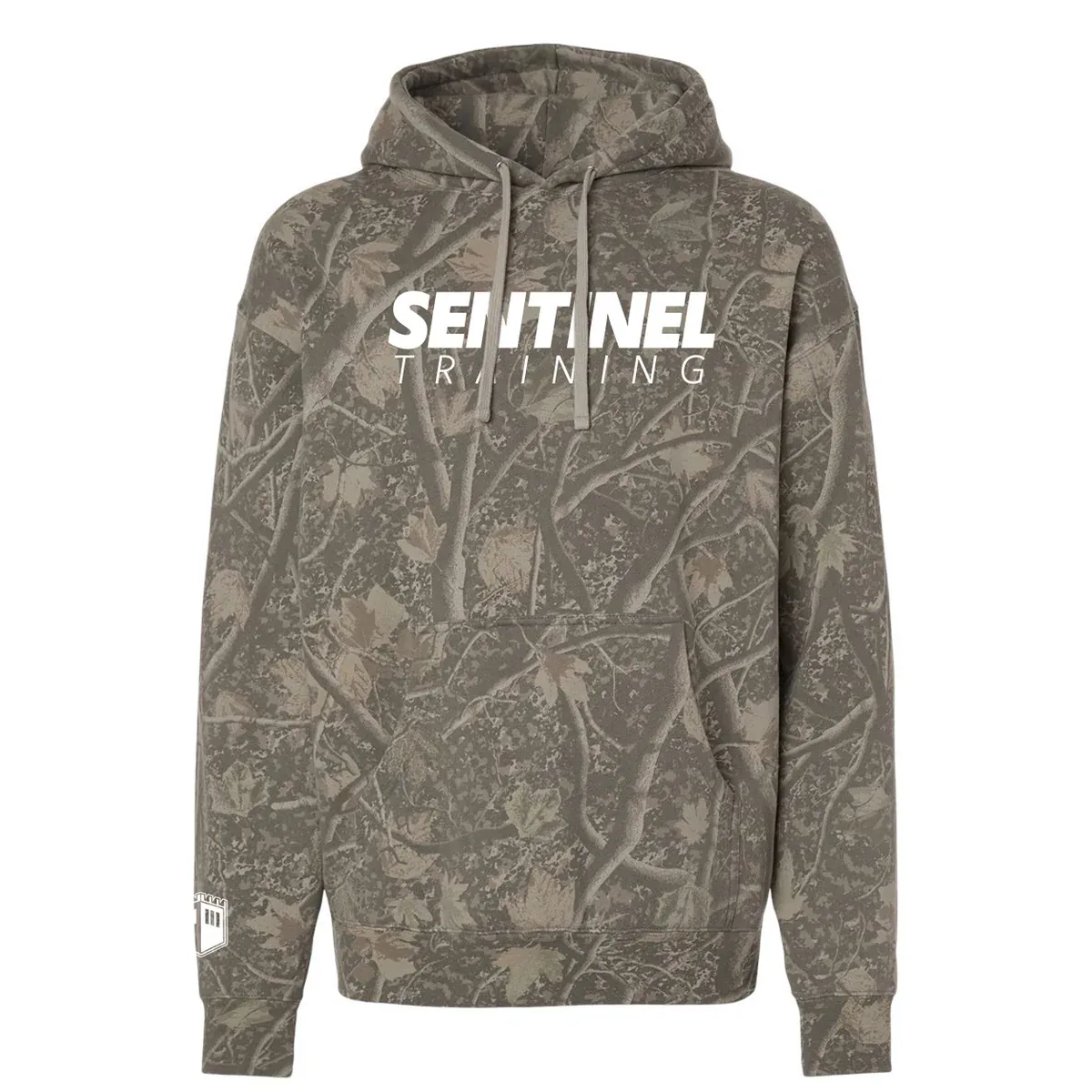 Sentinel Training logo hoodie in camo.