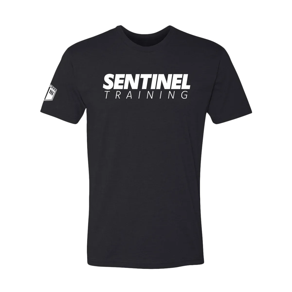 Sentinel Training logo athletic tee in black.