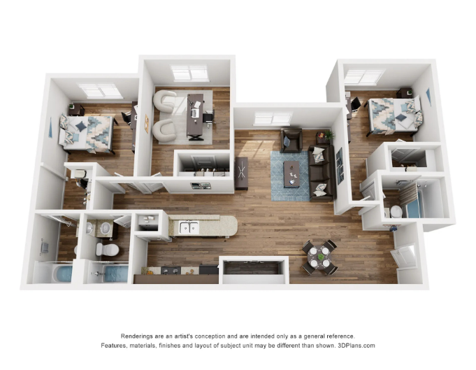 2x3 floor plan layout