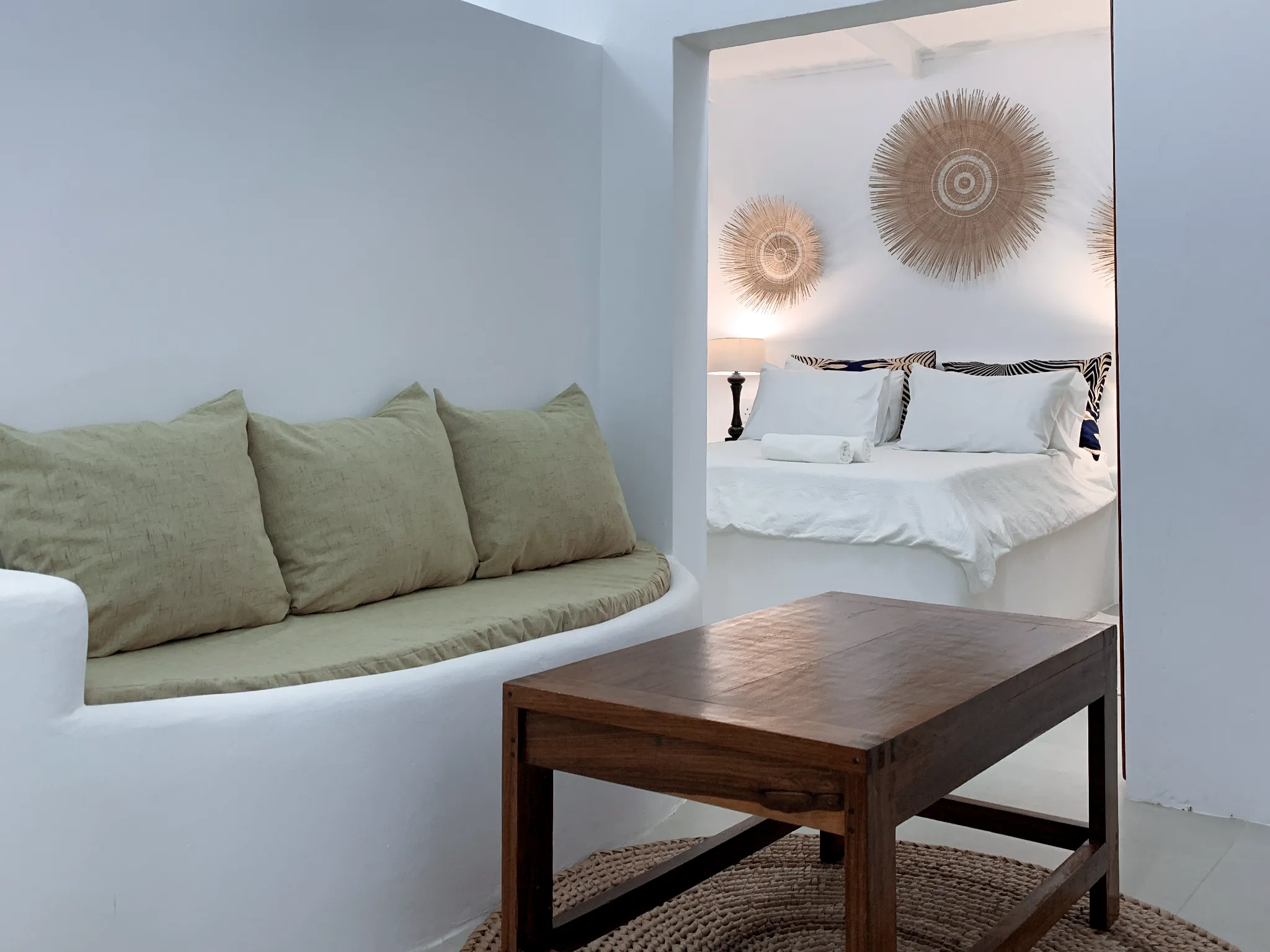 Comfortable, modern interior at SAMARA Lodge featuring a seating area and natural coastal-inspired decor.